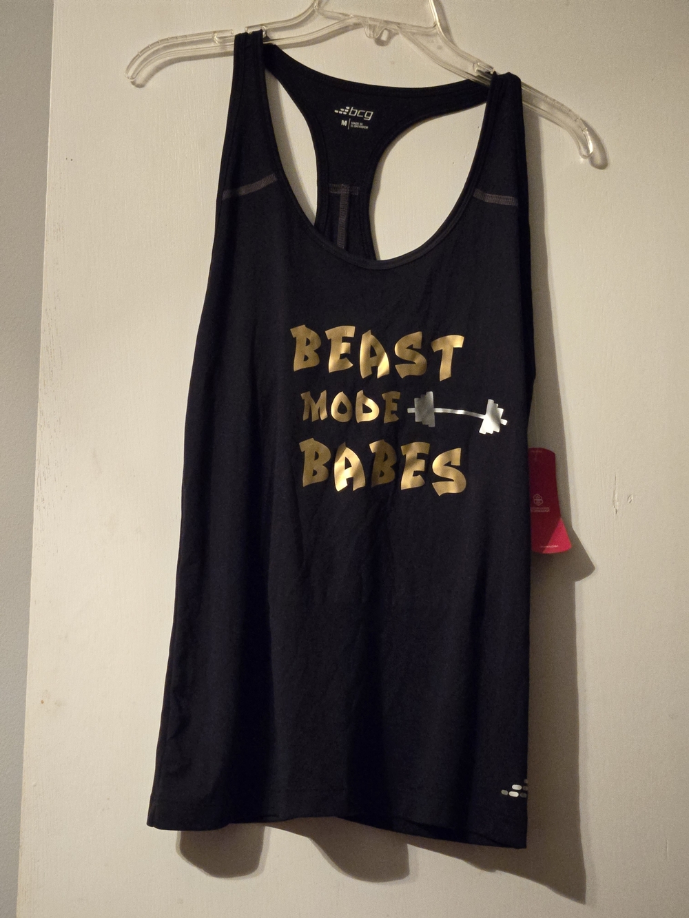Black Racerback Tank with Gold